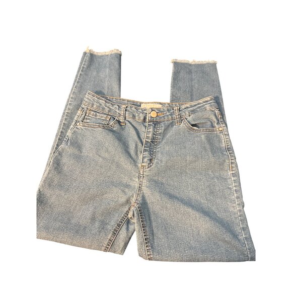 Tinseltown Skinny Jeans Light Blue Raw Hem Ankle Size 7/28 Womens Denim - Picture 3 of 6